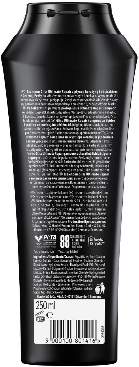 Шампунь Gliss Kur Ultimate Repair Екстремальне відновлення 250 млфото2