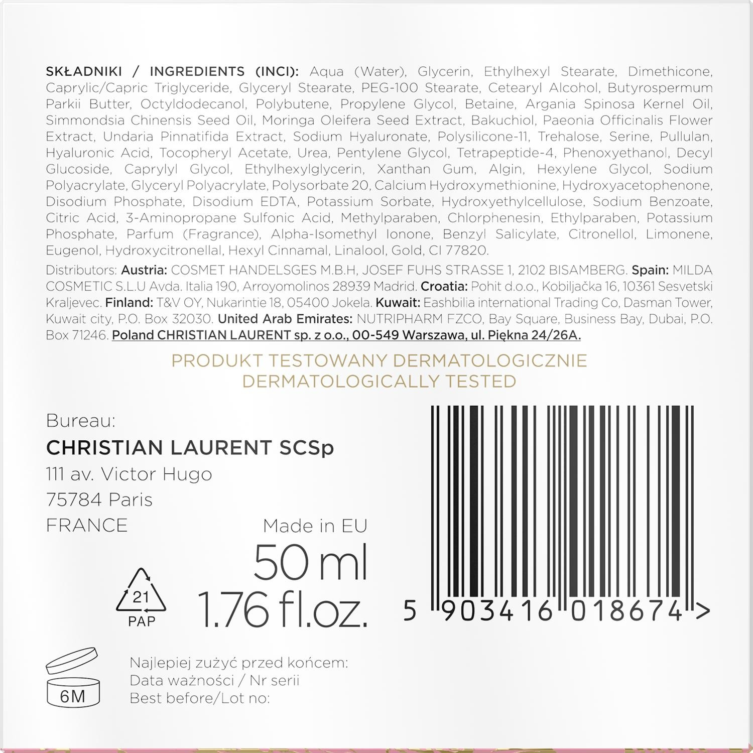 Крем-ліфтинг Eveline Christian Laurent Bakuchiol 40+ проти зморшок 50 млфото5