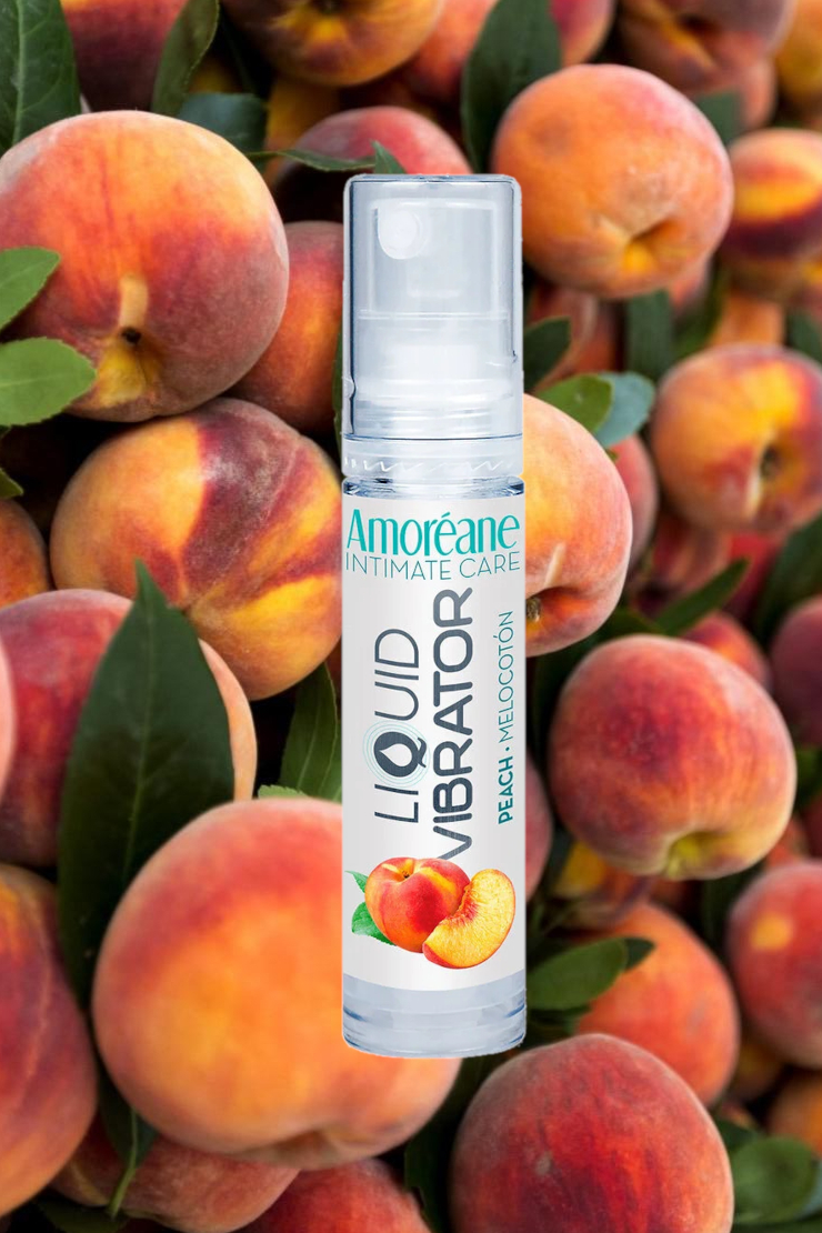 Жидкий вибратор Amoreane с ароматом персика 10 мл фото 2