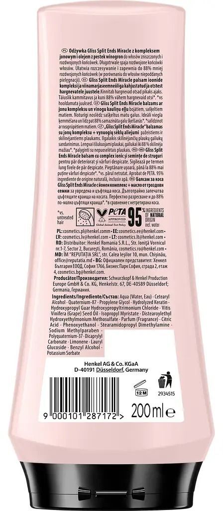 Бальзам для волос Gliss Kur Split Ends Miracle 200 мл фото 2