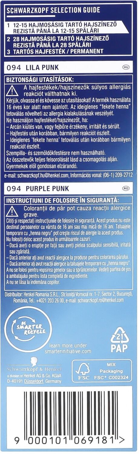 Крем-фарба для волосся напівстійка Live 094 Фіолетовий панкфото