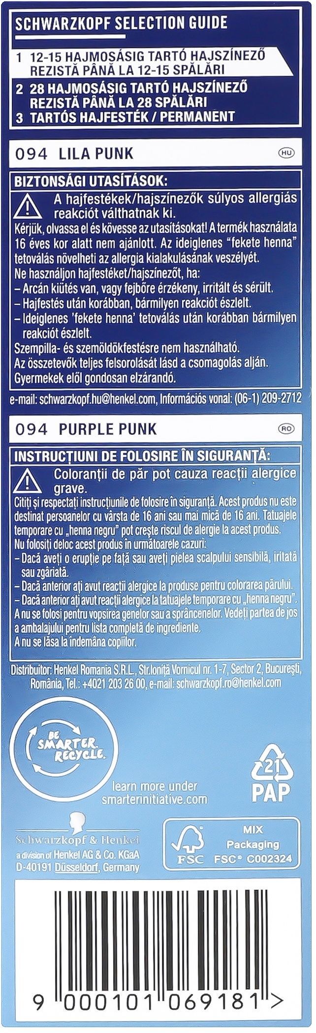 Крем-фарба для волосся напівстійка Live 094 Фіолетовий панкфото9