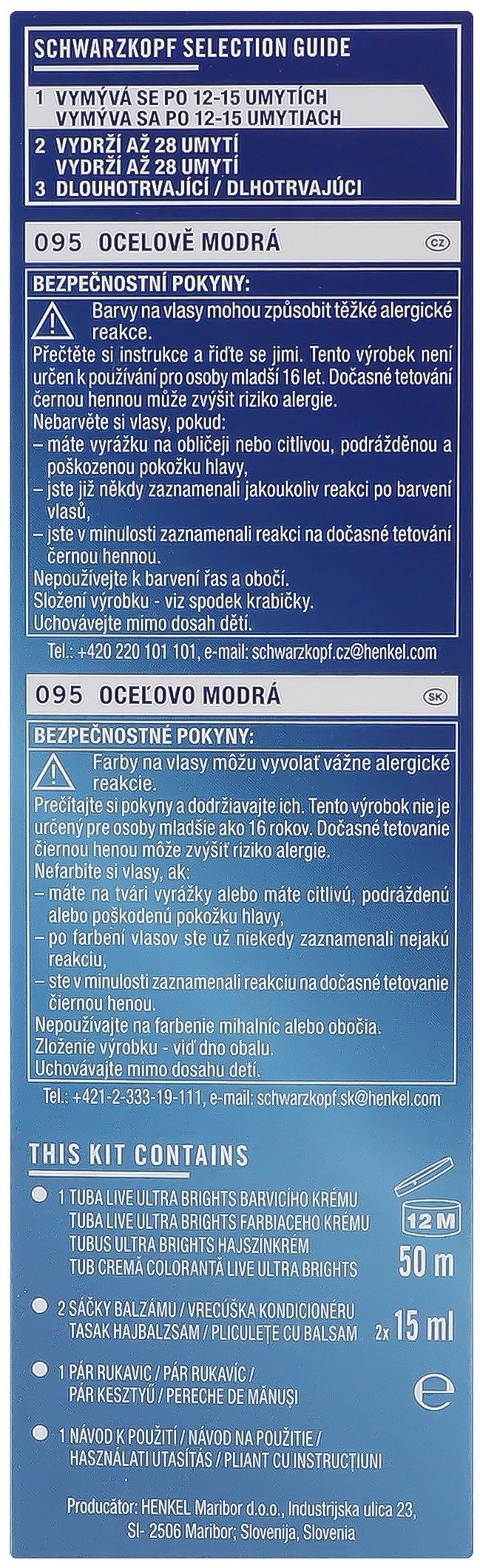 Крем-фарба для волосся напівстійка Live 095 Яскравий ультрамаринфото9