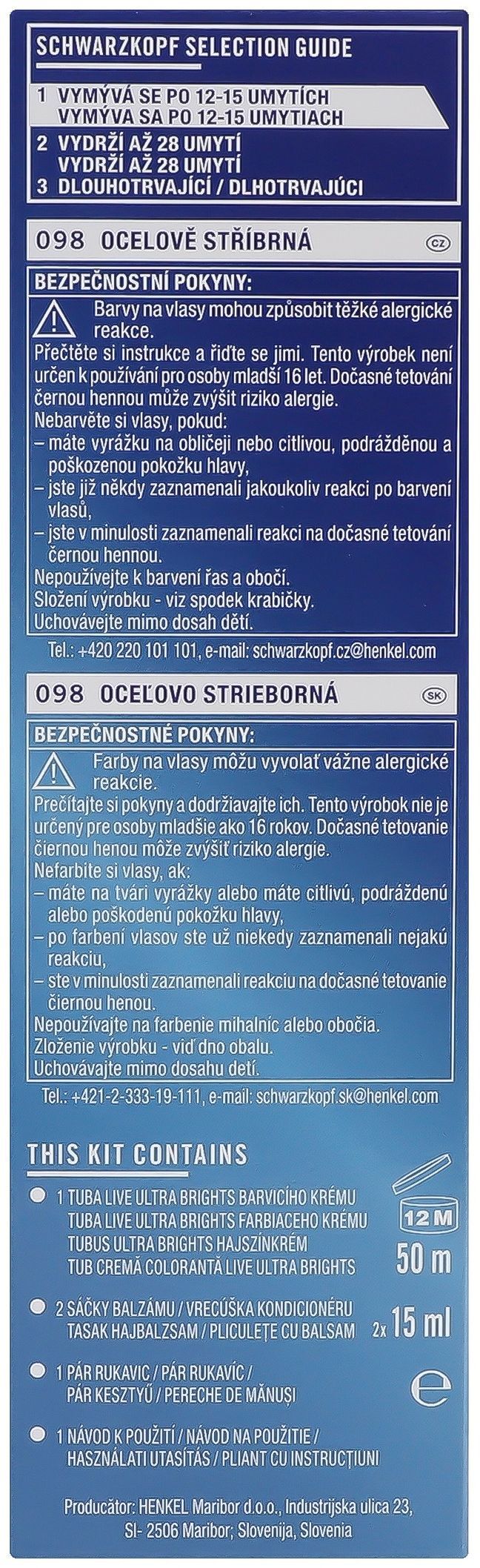 Крем-фарба для волосся напівстійка Live 098 Срібний металікфото10