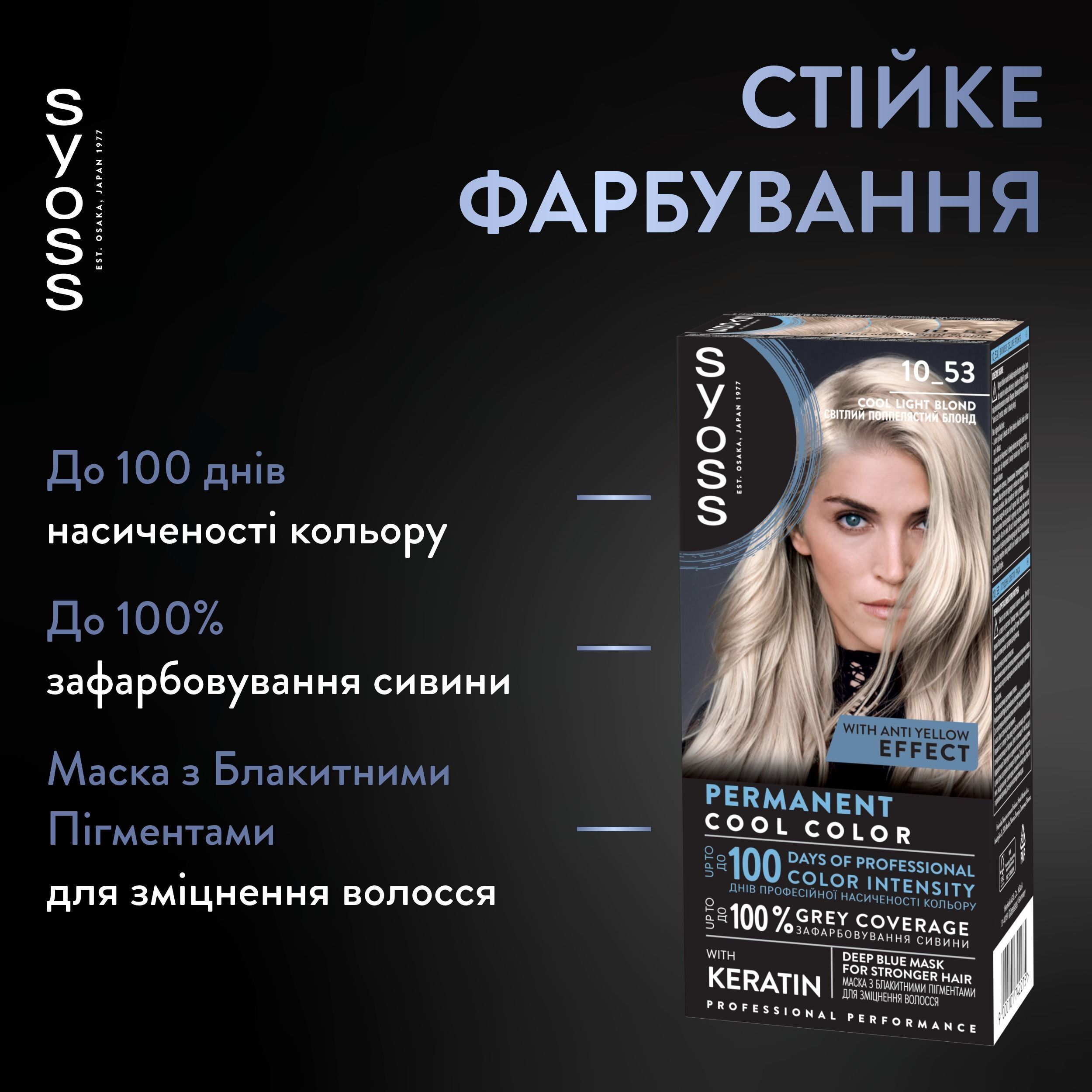 Фарба для волосся Syoss BL 10-53 Світлий попелястий блондфото3