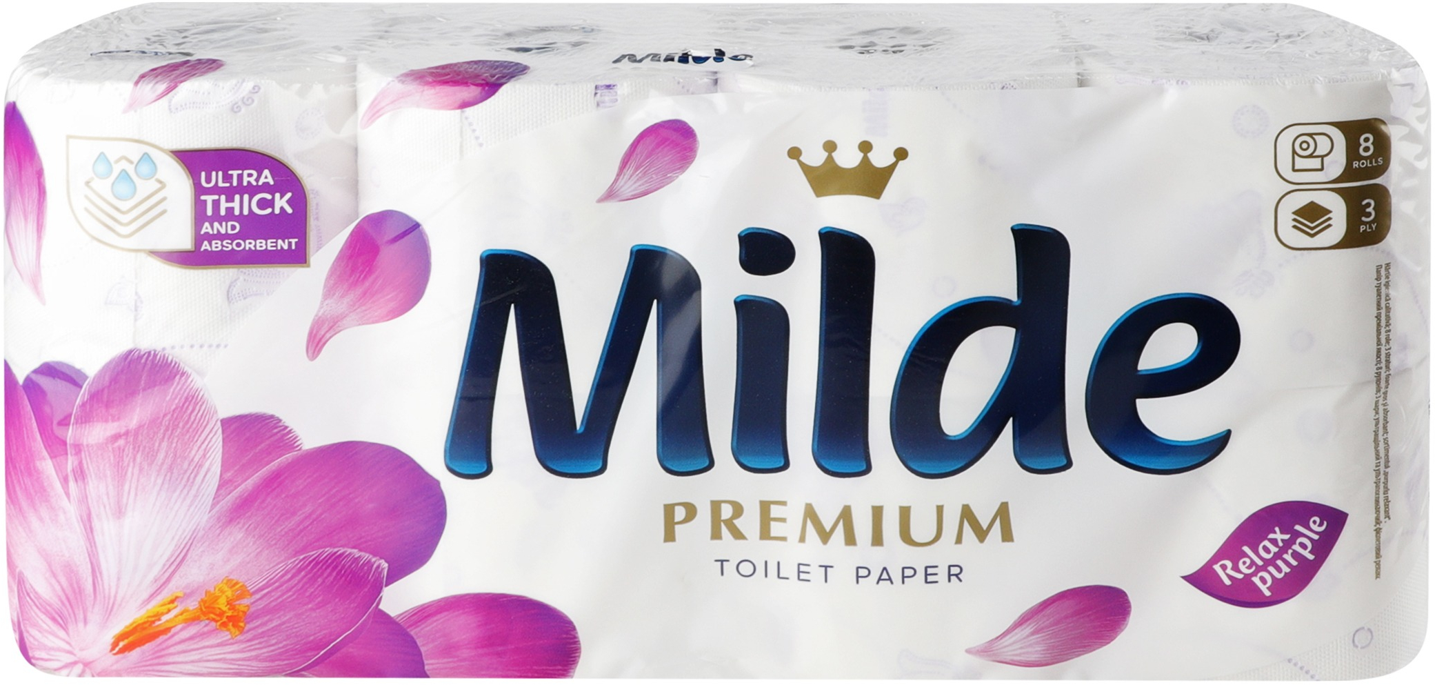 Туалетная бумага Milde Premium Relax Purple 3 слоя 8 шт фото 5