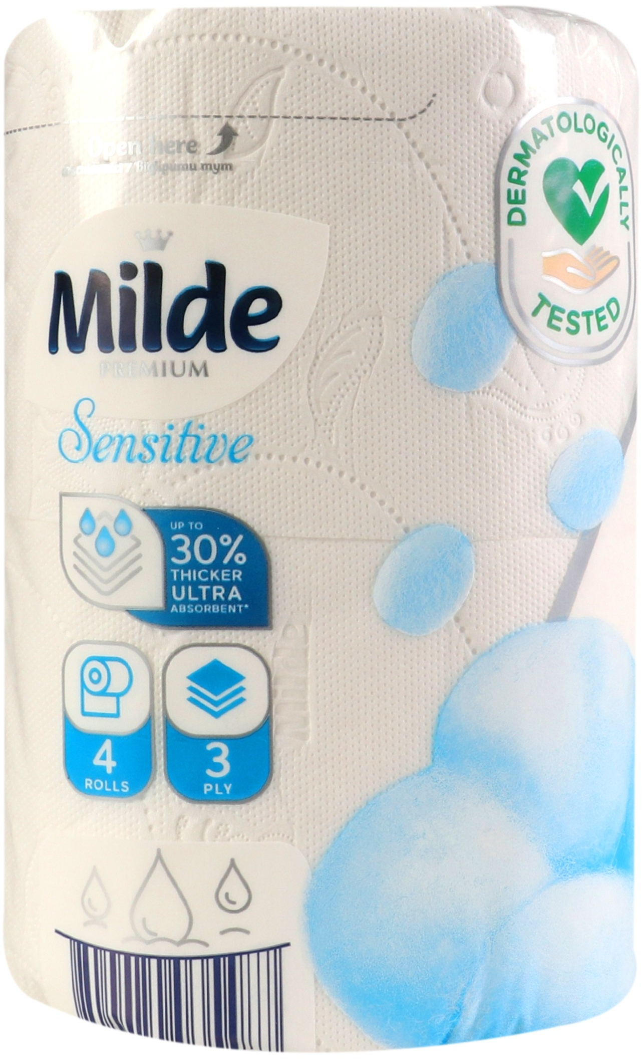Туалетний папір Milde Premium Sensitive 3 шари 4 штфото3