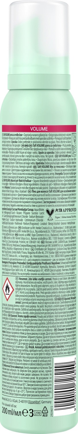 Мусс для укладки волос Taft Volume 5 200 мл фото