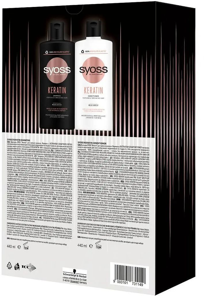 Набор Syoss Keratin Intensive Repair Шампунь 440 мл + Бальзам 440 мл фото 5