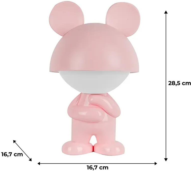 Світильник-нічник Kite LED з акумулятором Dreamy Mouse, рожевий (k25-315-2-2)фото3