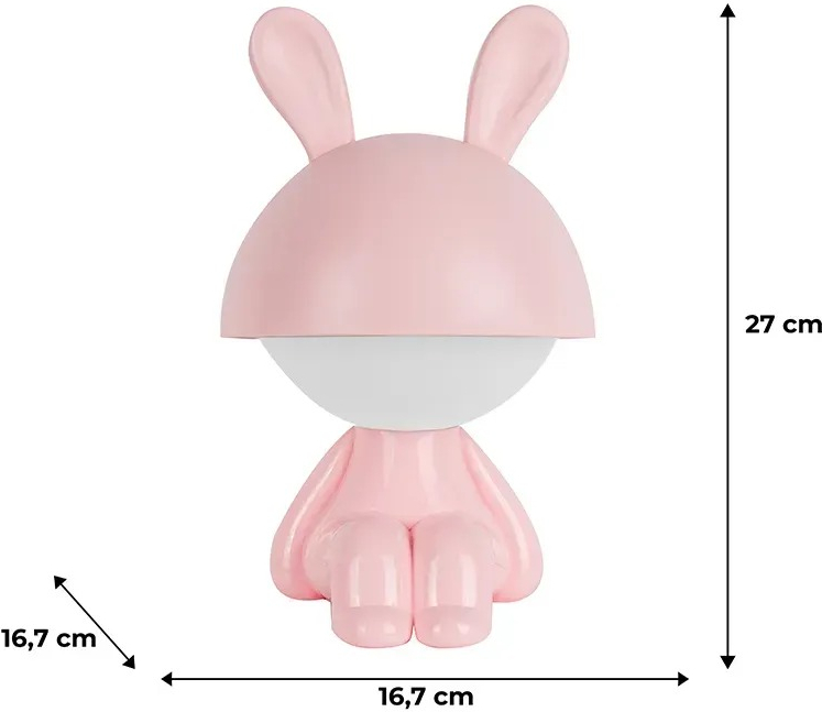 Світильник-нічник Kite LED з акумулятором Cute Bunny, рожевий (k25-316-1-2)фото3