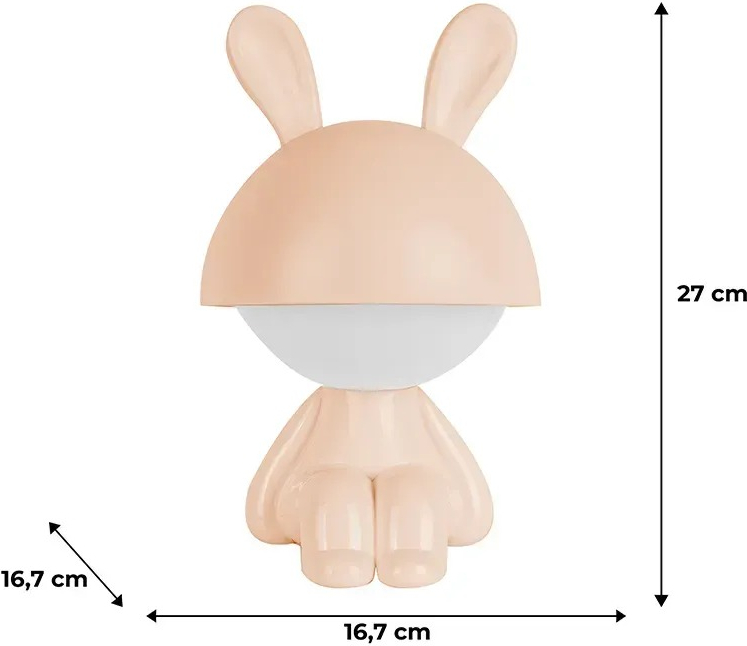Світильник-нічник Kite LED з акумулятором Cute Bunny,персиковий (k25-316-1-4)фото3