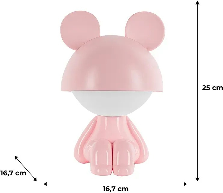 Світильник-нічник Kite LED з акумулятором Cute Mouse, рожевий (k25-316-2-2)фото3
