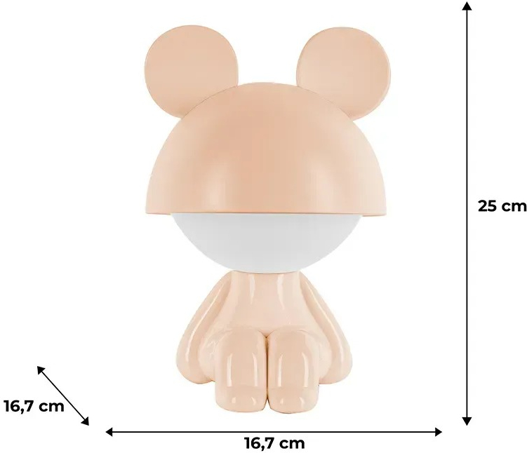 Світильник-нічник Kite LED з акумулятором Cute Mouse,персиковий (k25-316-2-4)фото3