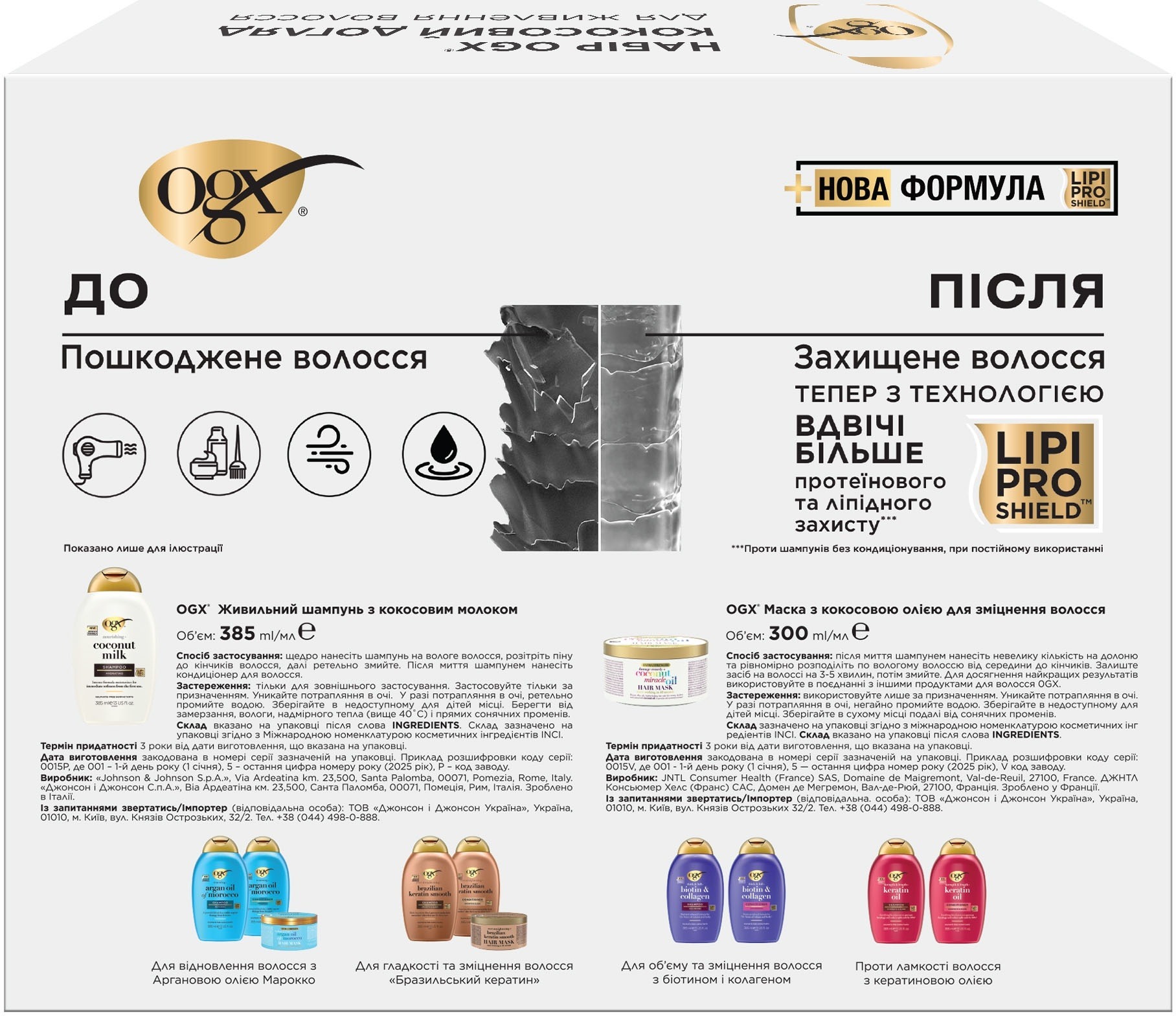 Набір OGX Кокосовий догляд для живлення волосся 385+385млфото