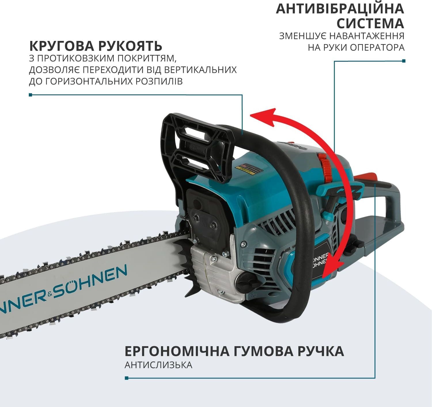 Пила цепная бензиновая Konner&Sohnen KS CS31G 50см (KSCS31G-20) фото 10