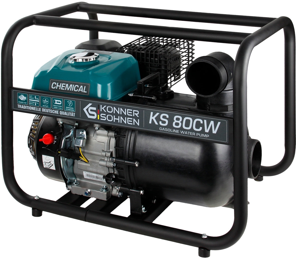 Мотопомпа бензиновая Konner&Sohnen KS 80CW 1000л/мин (KS80CW) фото 2