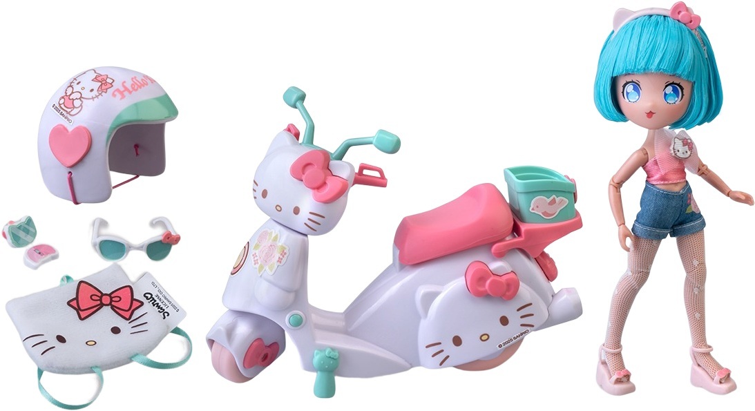 Игровой набор 4SF Manga Dolls серии "Hello Kitty" – Красотка Пинк на скутере (с аксесс.) (HKTF3000) фото 