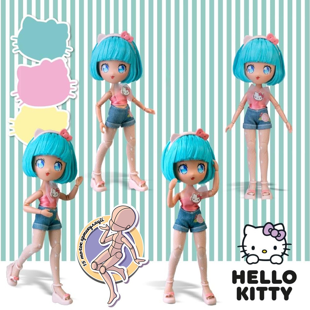 Игровой набор 4SF Manga Dolls серии "Hello Kitty" – Красотка Пинк на скутере (с аксесс.) (HKTF3000) фото 