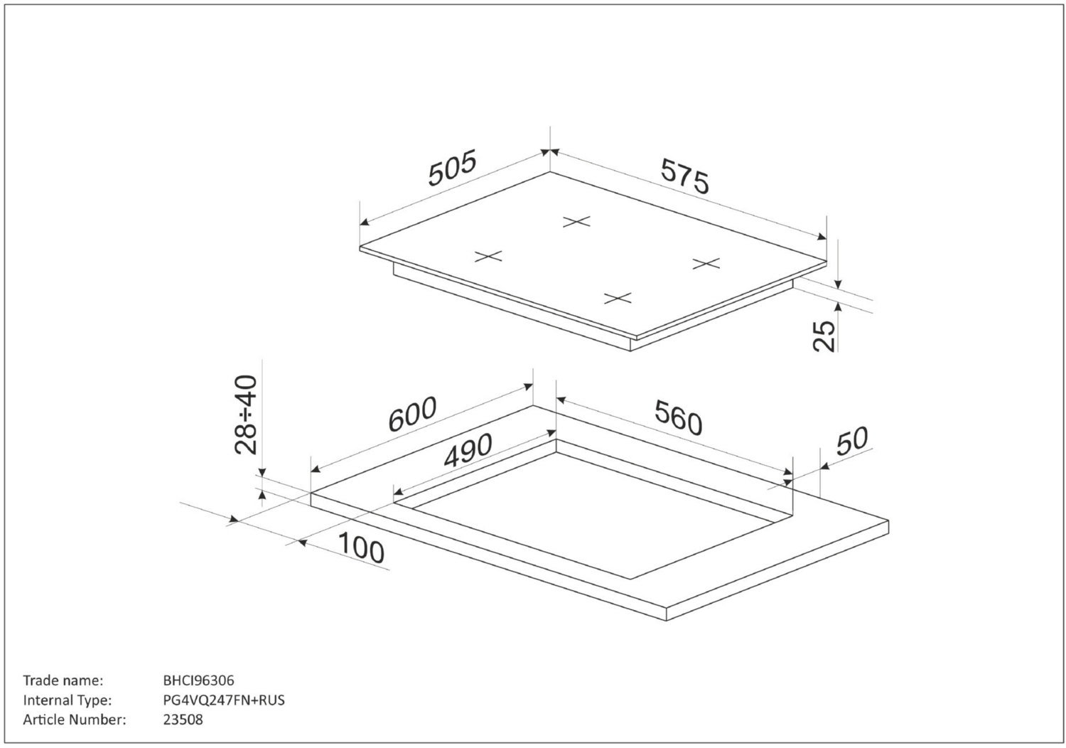 Варочная поверхность Hansa электрическая BHCI96306 фото