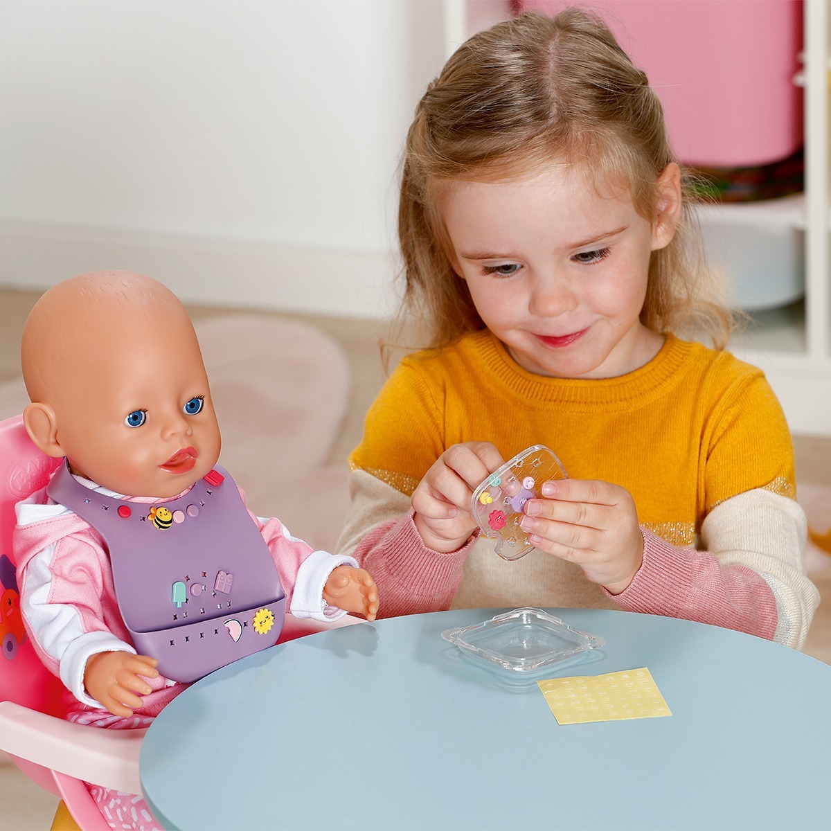 Нагрудник для куклы BABY born серии "Pinplay" – Стильное кормление (837221) фото 5