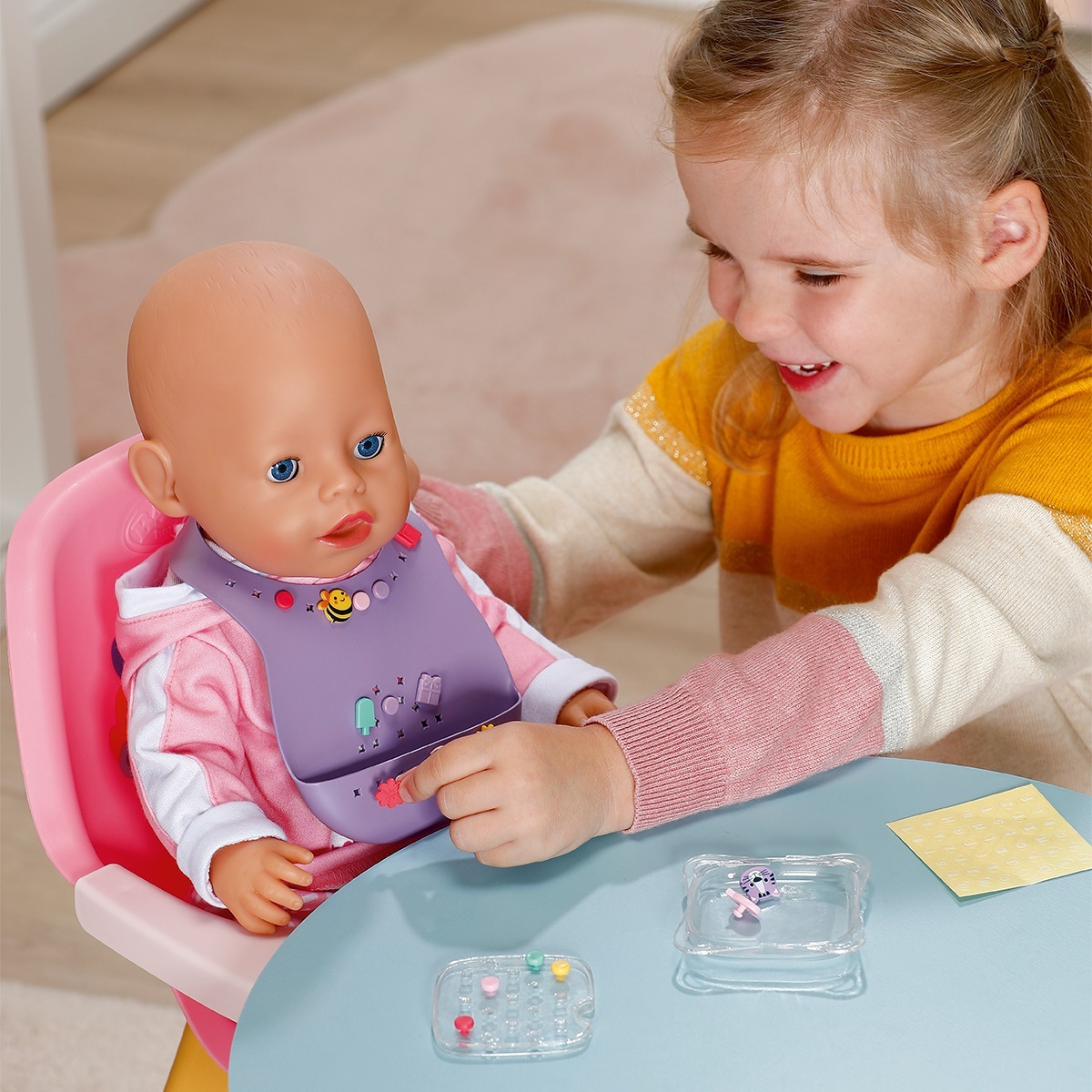 Нагрудник для куклы BABY born серии "Pinplay" – Стильное кормление (837221) фото 7