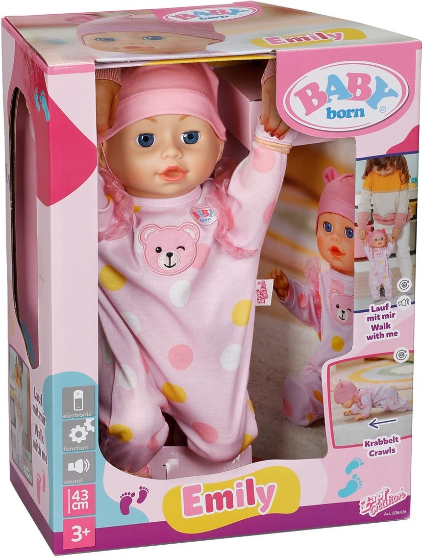 Інтерактивна лялька BABY born – Перші кроки Емілі (43 см) (838426) фото2
