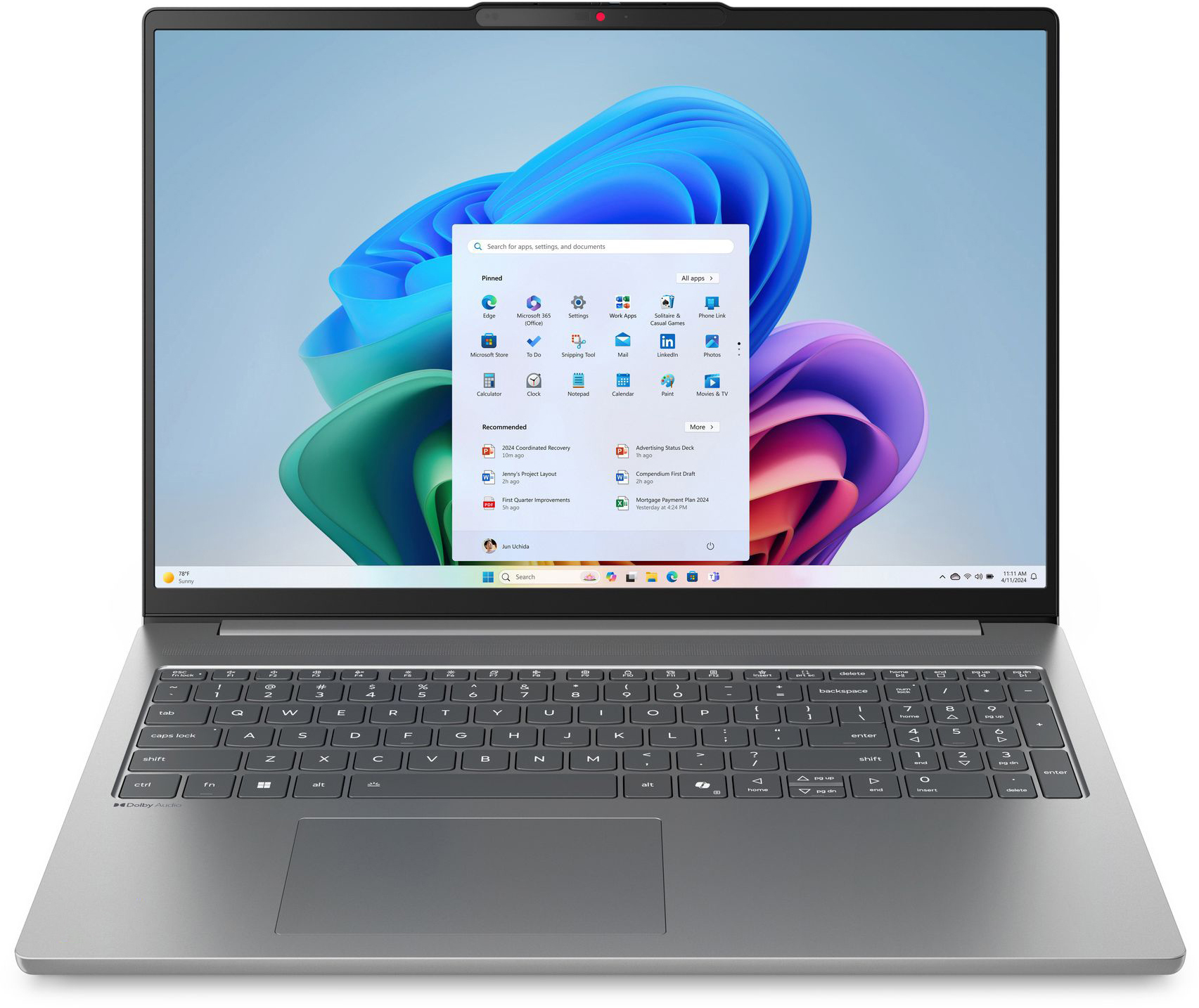 Ноутбук LENOVO IdeaPad Slim 5 16ARP10 Luna Grey (83HU0022RA) фото 2