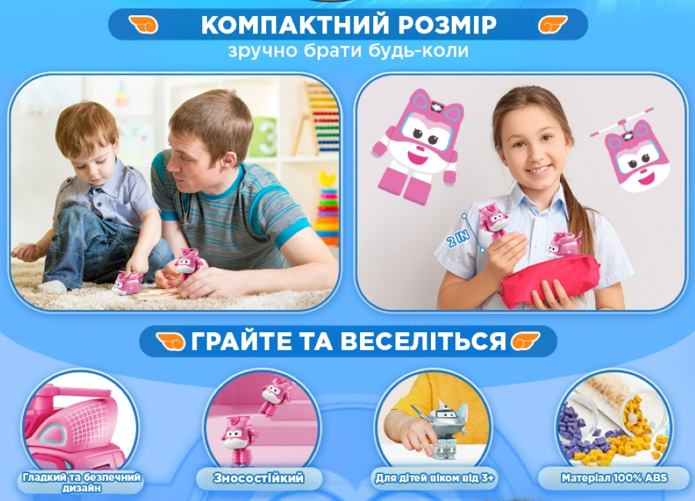 Ігрова фігурка-трансформер Super Wings Transform-a-Bots Діззі (Dizzy) (EU780040)фото4