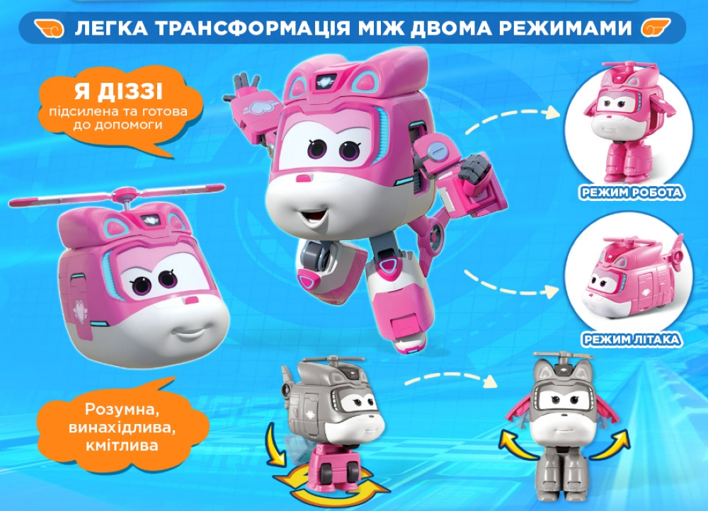 Ігрова фігурка-трансформер Super Wings Transform-a-Bots Діззі (Dizzy) (EU780040)фото5