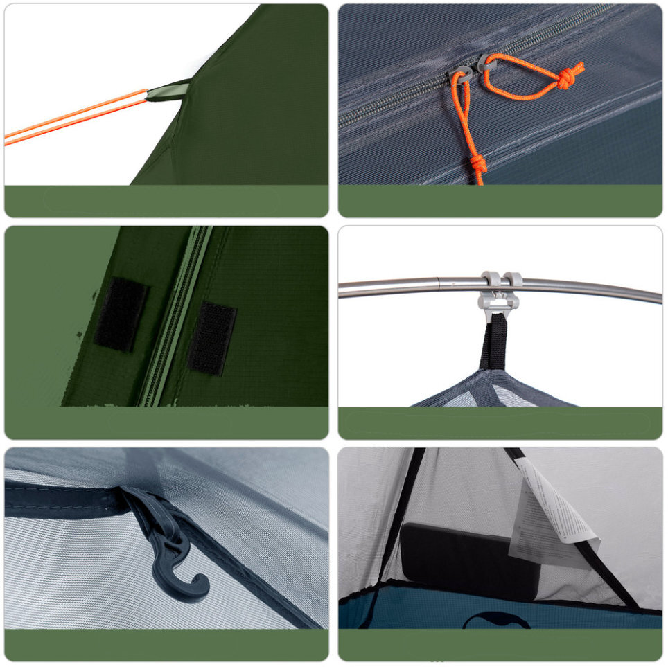 Палатка сверхлегкая одноместная с футпринтом Naturehike Cycling 1 NH18A095-D 210T фото 3