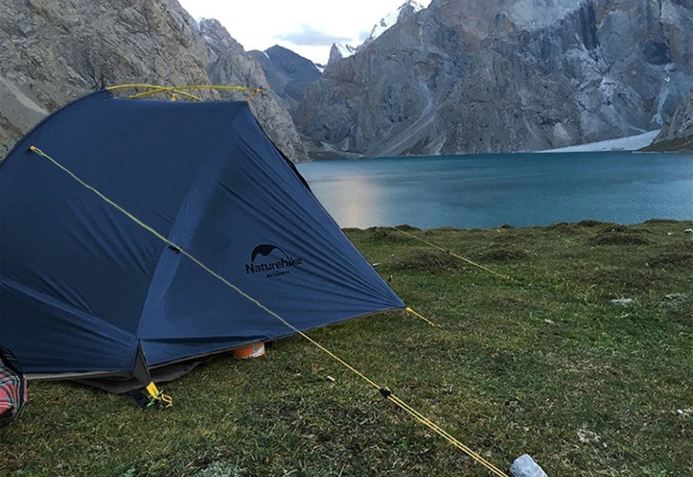 Палатка двухместная Naturehike NH17T180-J, темная голубая фото 6