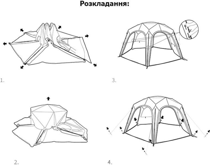 Тент для кемпінгу Naturehike CNK230WS014, 4.6 м * 4,0 м, бежевийфото3