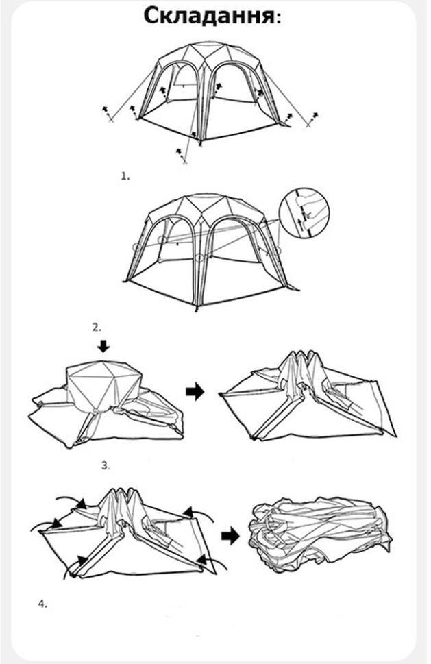 Тент для кемпінгу Naturehike CNK230WS014, 4.6 м * 4,0 м, бежевийфото4