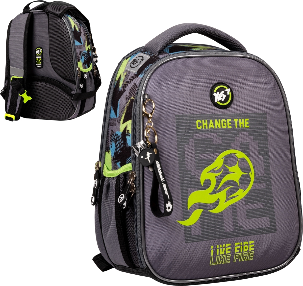 Рюкзак шкільний каркасний Yes Football H-100фото