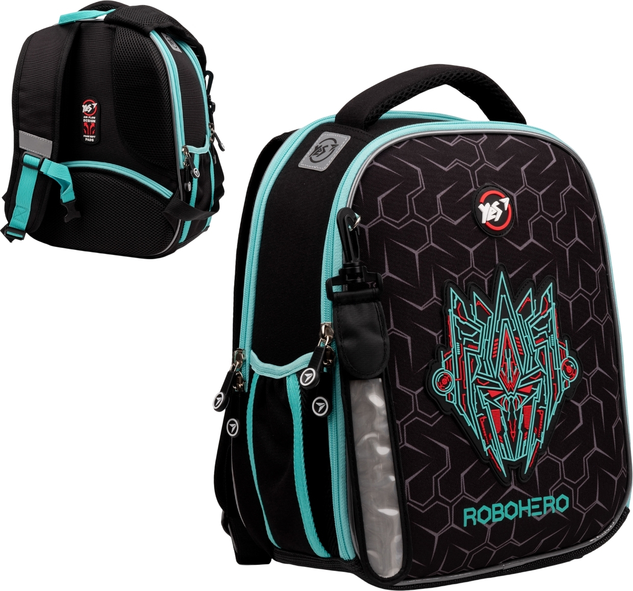 Рюкзак шкільний каркасний Yes Robohero H-100фото2