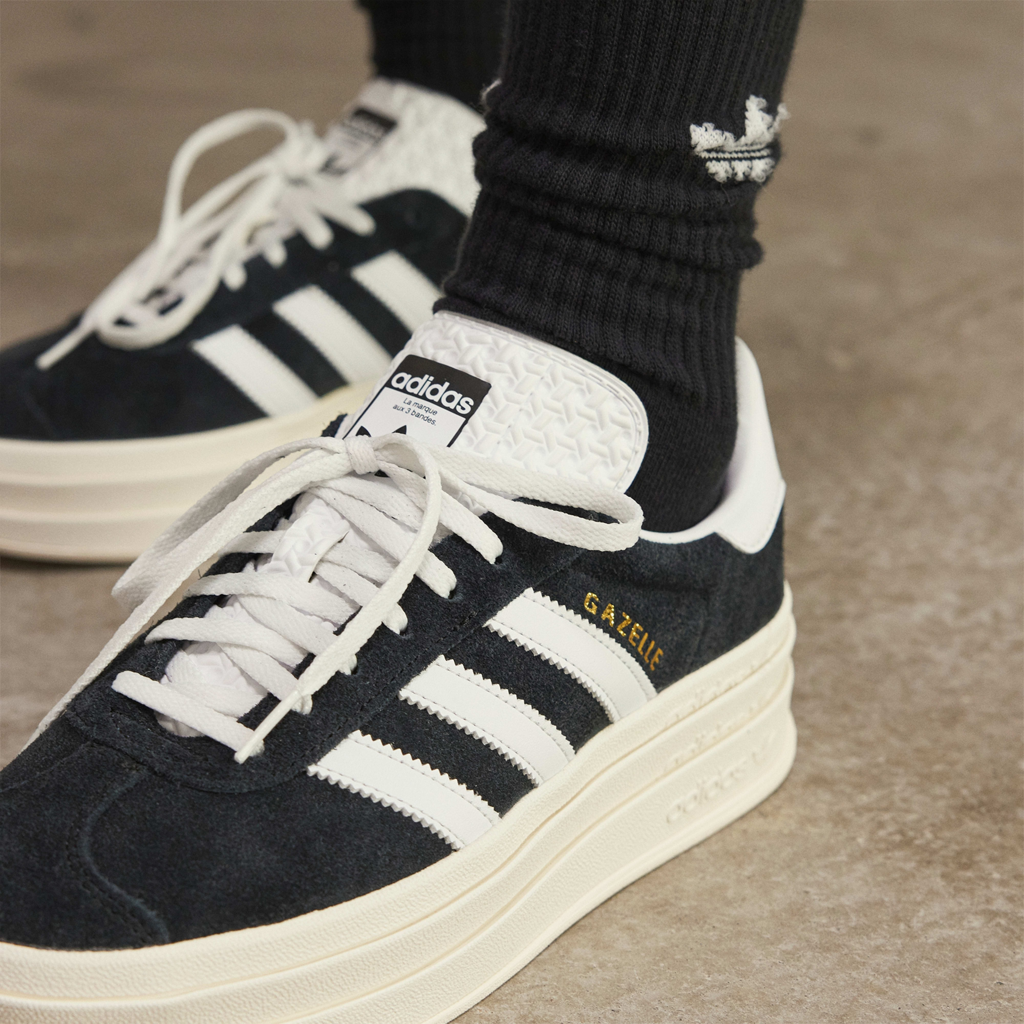 Кеды женские Adidas Gazelle Bold W HQ6912 37.5 (4.5 UK) черные фото 