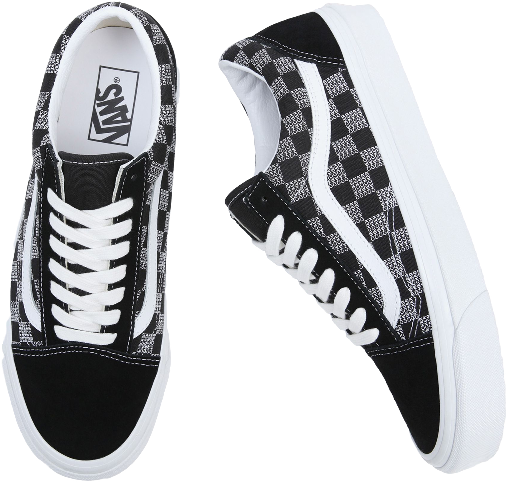 Кеды низкие Vans Old Skool Checker VN0A54F3BLK1 36 (4.5 US) белый/черный фото 5