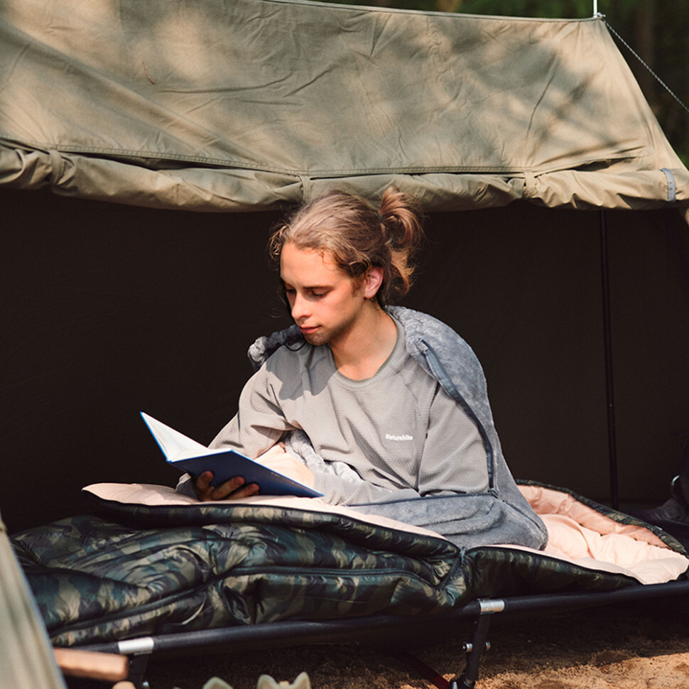 Спальний мішок з капюшоном Naturehike M320 CNK2350WS023, зелений камуфляж, правийфото10