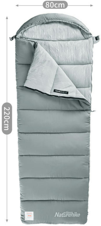 Спальник з капюшоном Naturehike M180 NH20MSD02, правий, сірийфото4