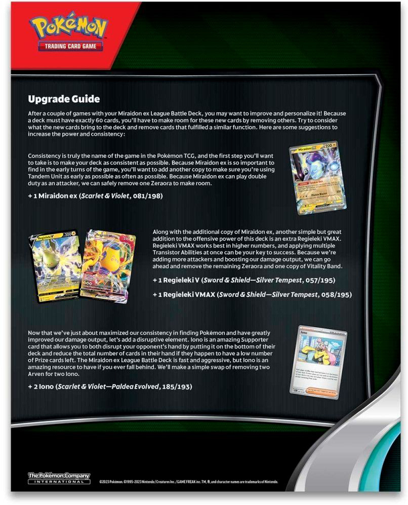Коллекционная карточная игра Pokemon: Miraidon ex League Battle Deck фото 11