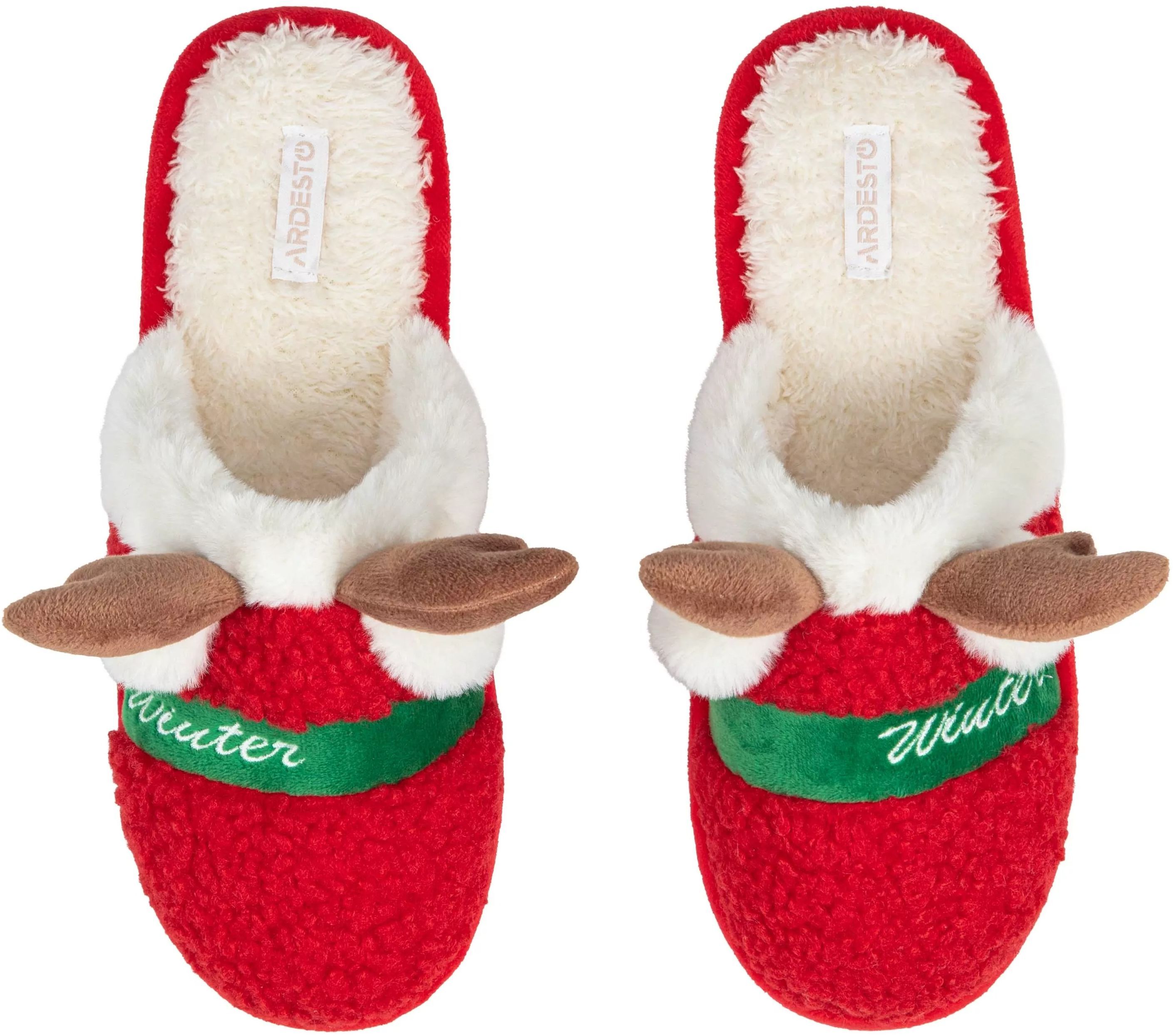 Обувь домашняя ARDESTO Christmas 38/39 размер, 100% полиэстер, подошва 100% резина, красный фото 5