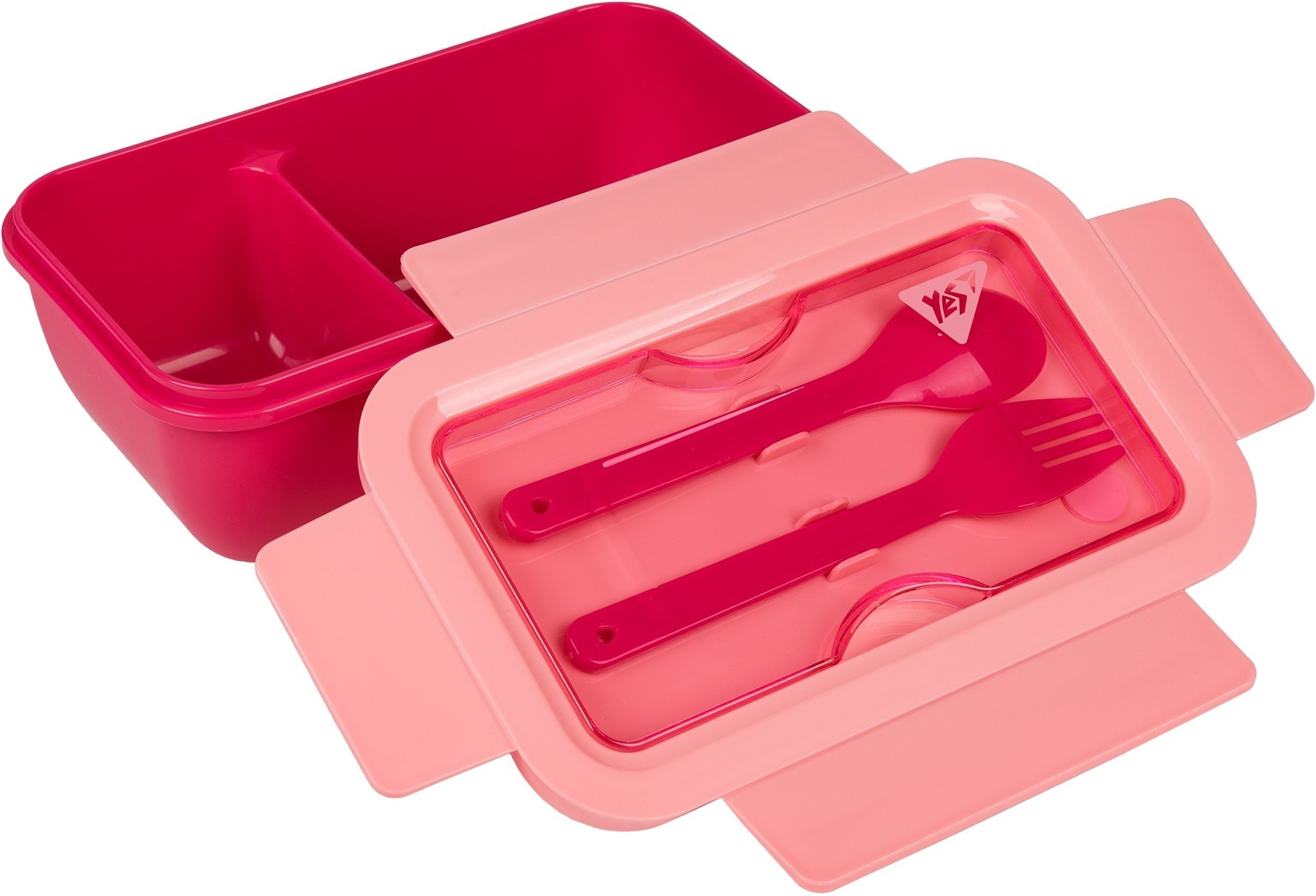 Ланч-бокс Yes Fusion 850 мл з приладдям рожевий (708169)фото2