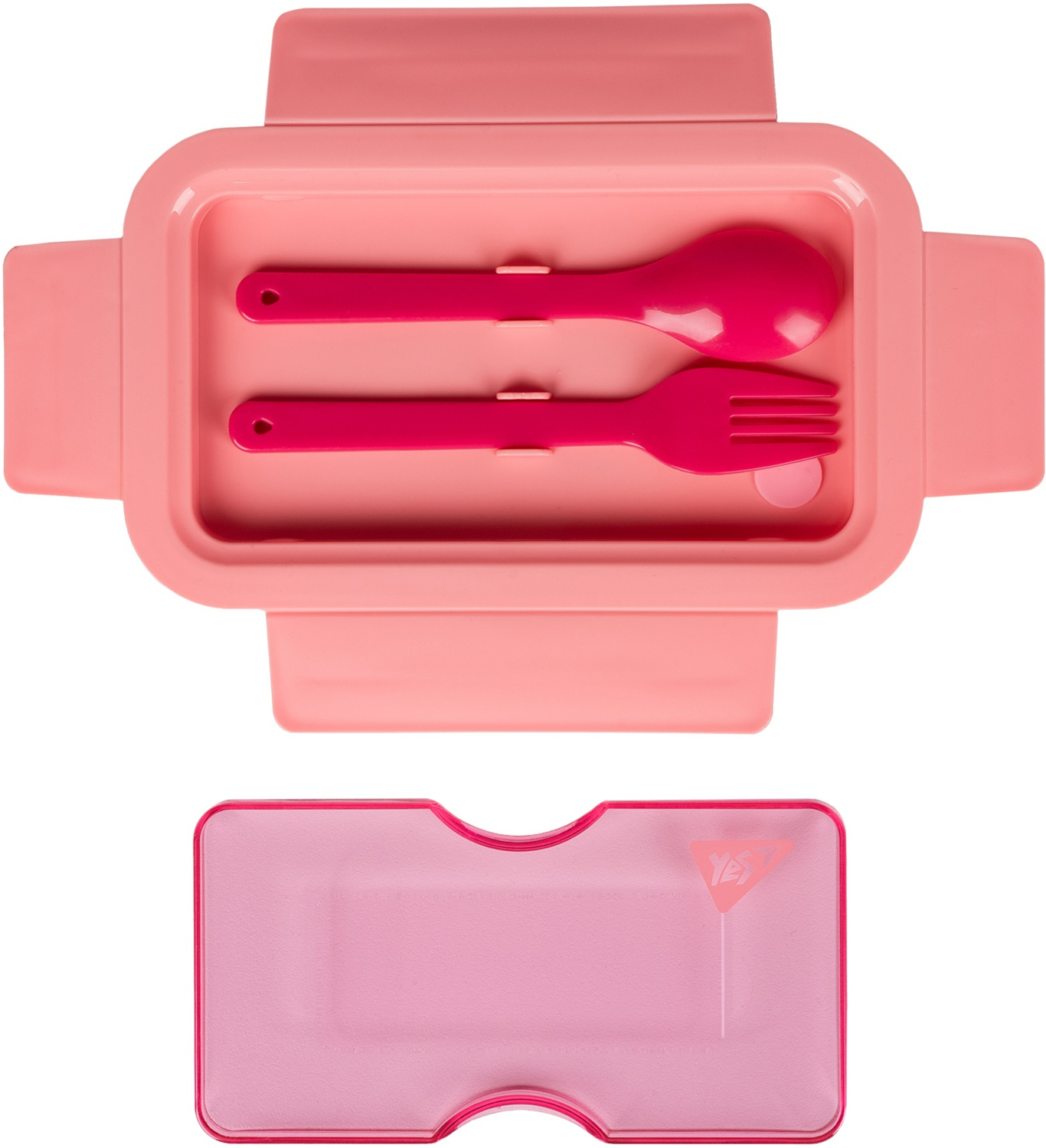 Ланч-бокс Yes Fusion 850 мл з приладдям рожевий (708169)фото
