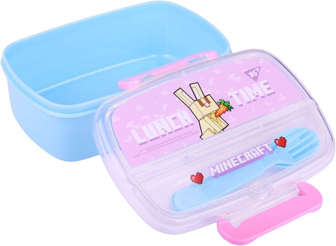 Ланч-бокс Yes Minecraft.Spring 750 мл з приладдям, блакитний (708370)фото