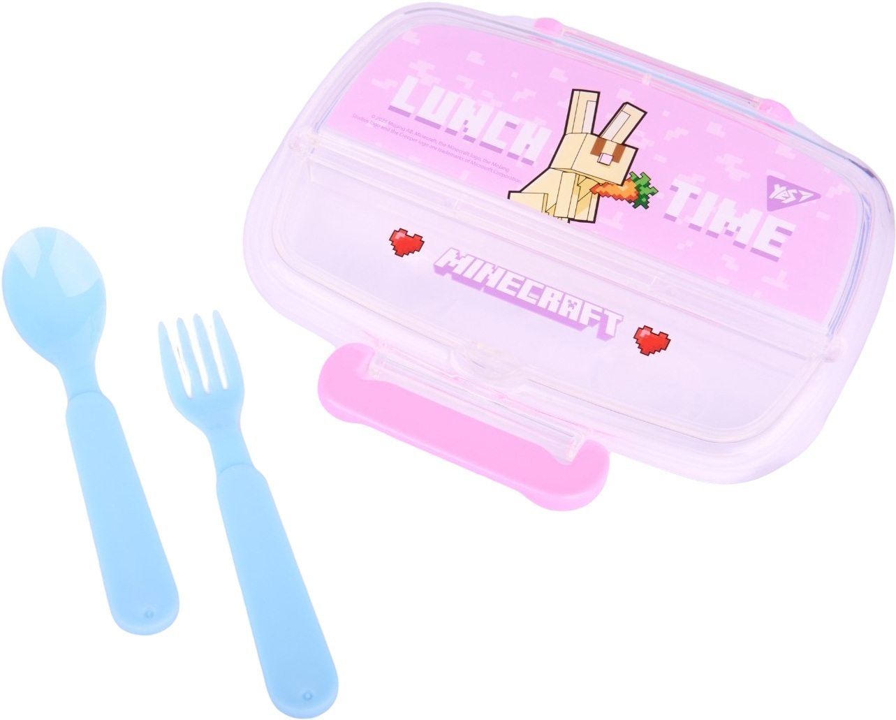 Ланч-бокс Yes Minecraft.Spring 750 мл з приладдям, блакитний (708370)фото
