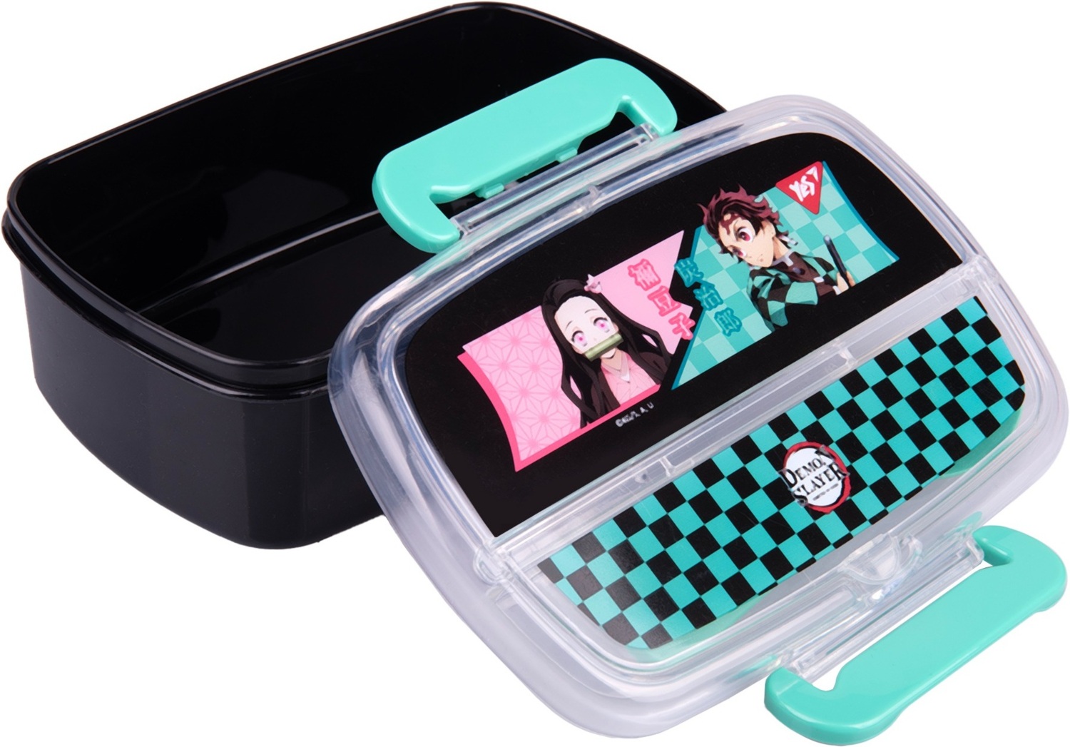 Ланч-бокс Yes Demon Slayer 750 мл, з приладдям, чорний (708275)фото