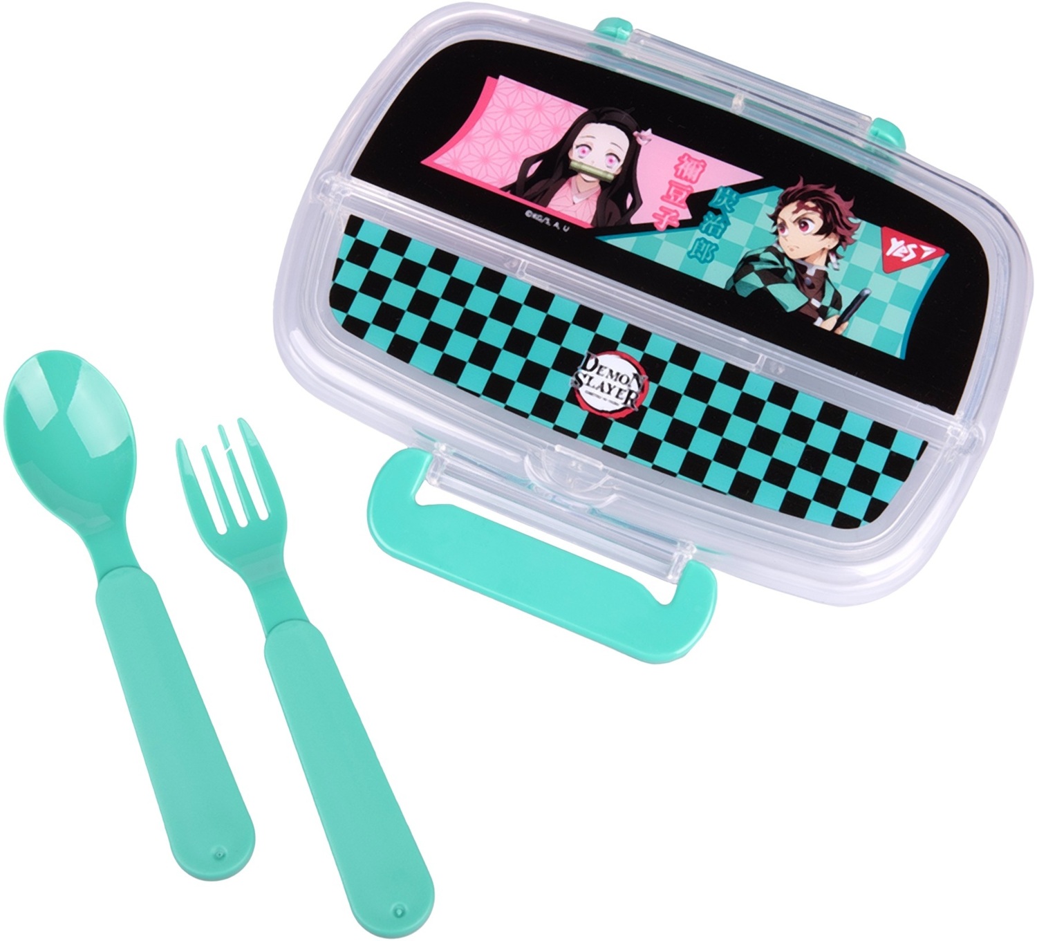 Ланч-бокс Yes Demon Slayer 750 мл, з приладдям, чорний (708275)фото