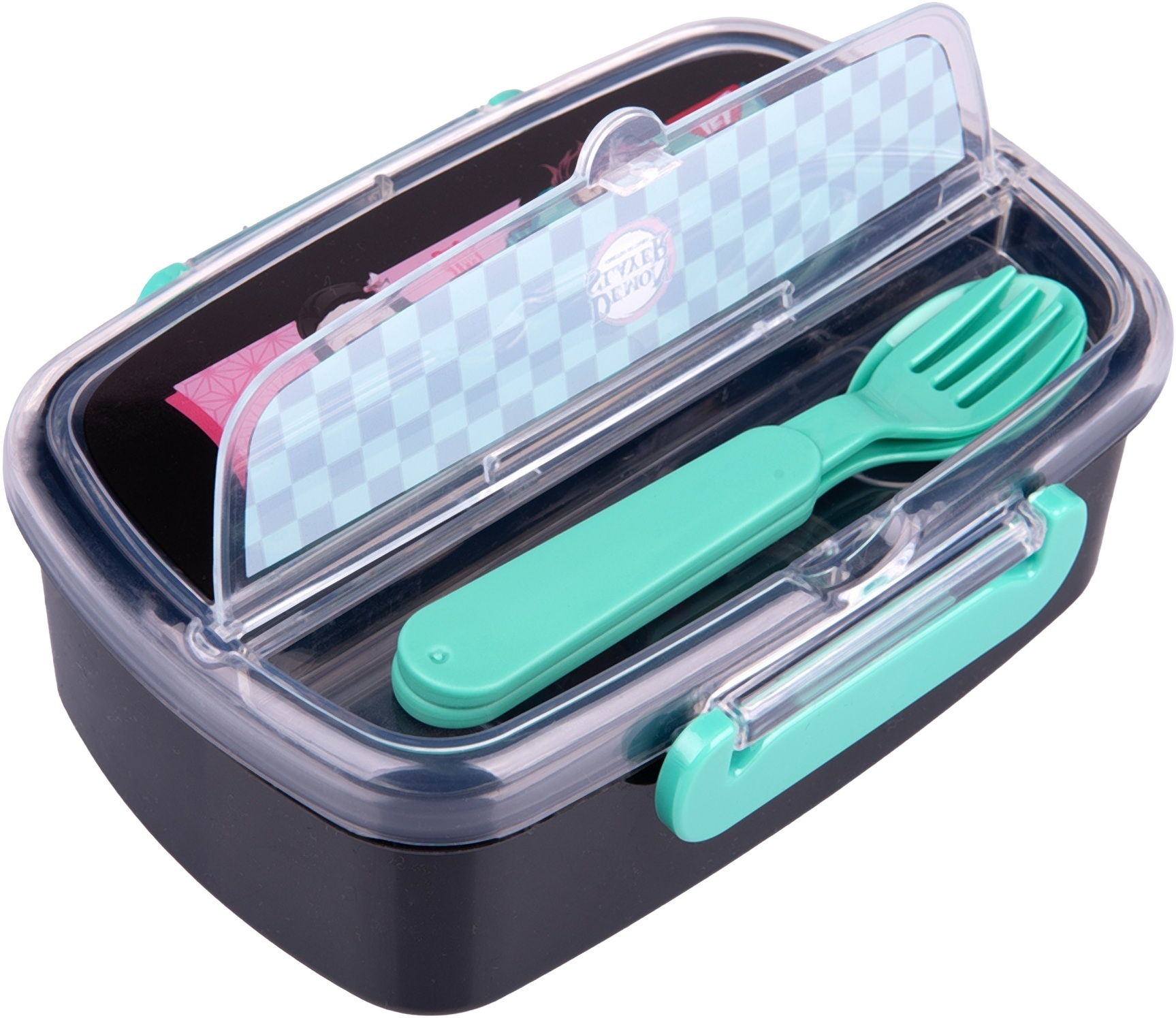 Ланч-бокс Yes Demon Slayer 750 мл, з приладдям, чорний (708275)фото2