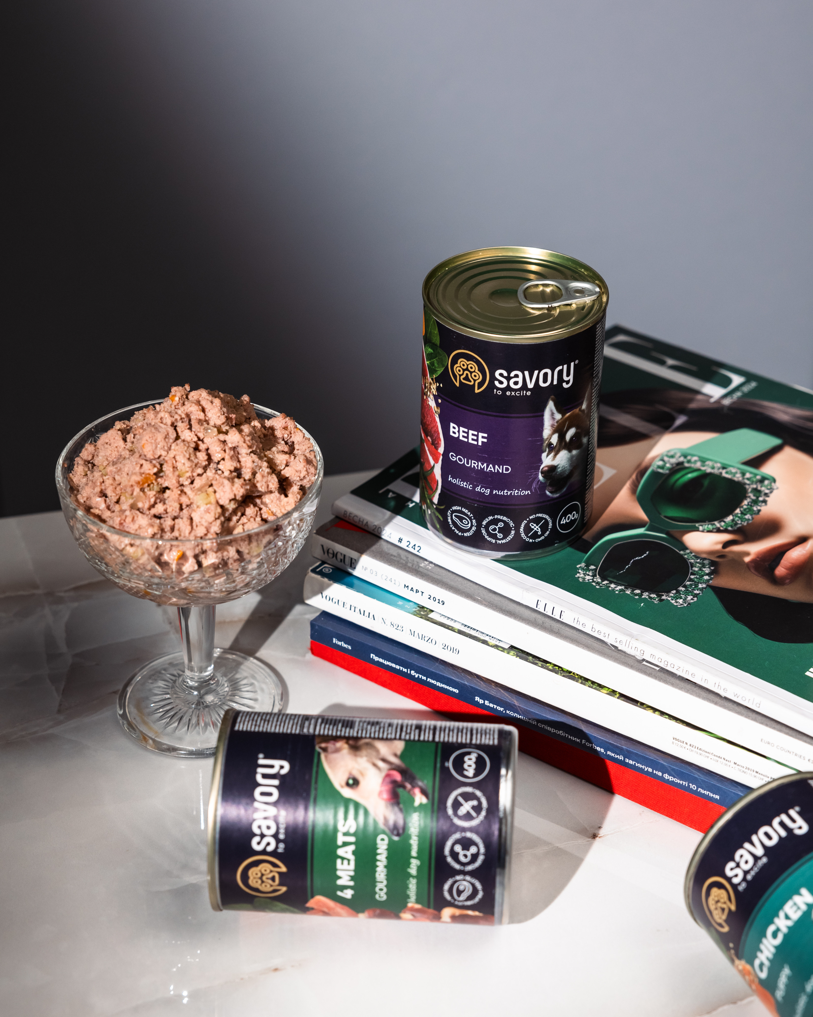 Набір вологих кормів 5+1 для дорослих собак усіх порід Savory Dog Gourmand Beef паштет з яловичиною 400 гфото